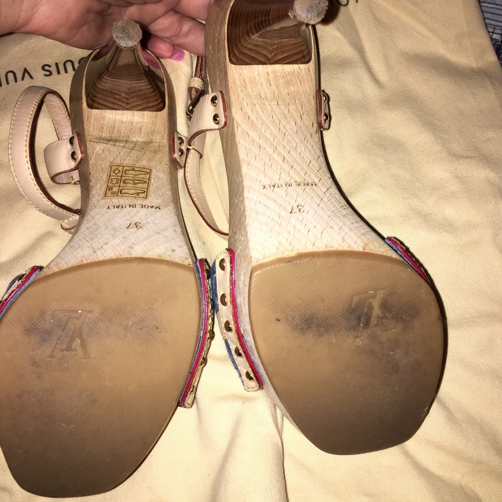 Louis Vuitton denim platform sandals - Picture 4 of 5